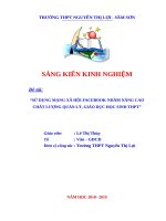 SỬ DỤNG MẠNG xã hội FACKBOOK NHẰM NÂNG CAO CHẤT LƯỢNG QUẢN lí, GIÁO dục học SINH THPT 