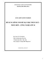 Bổ sung hình ảnh trong dạy học phần đất, phân bón – công nghệ 10 – trung học phổ thông 