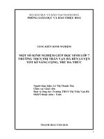 Một số kinh nghiệm giúp học sinh lớp 7 trường THCS thị trấn vạn hà rèn luyện tốt kĩ năng cộng, trừ đa thức 