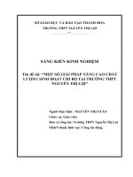 Một số giải pháp nâng cao chất lượng sinh hoạt chi bộ tại trường THPT nguyễn thị lợi 