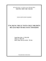 Ứng dụng thuật toán chặt nhị phân để giải một số bài toán tìm kiếm 