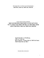 Một số phương pháp rèn luyện kỹ năng vẽ và nhận xét biểu đồ địa lý cho học sinh lớp 9 trường THCSTHPT bá thước 