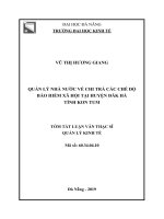 Quản lý nhà nước về chi trả các chế độ BHXH tại địa bàn huyện đăk hà, tỉnh kon tum 