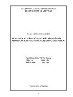 Rèn luyện kĩ năng sử dụng máy tính để giải nhanh bài toán trắc nghiệm về axit nitric 