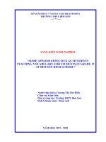 SOME APPLIED EFFECTIVE ACTIVITIES IN TEACHING VOCABULARY FOR STUDENTS IN GRADE 12 AT BIM SON HIGH SCHOOL 