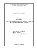 Một số kinh nghiệm tạo hứng thú học tin học 10 qua hệ thống bài giảng tích hợp 