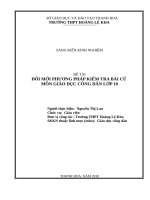 Đổi mới phương pháp kiểm tra bài cũ môn giáo dục công dân lớp 10 
