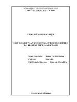 Một số giải pháp xây dựng lớp học hạnh phúc tại trường THPT lang chánh 