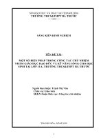 Một số biện pháp trong công tác chủ nhiệm nhằm giáo dục đạo đức và kỹ năng sống cho học sinh lớp 11a1 tại trường THCSTHPT bá thước 