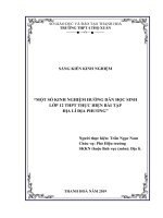 Một số kinh nghiệm hướng dẫn học sinh lớp 12 THPT thực hiện bài tập địa lí địa phương 