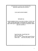 Kinh nghiệm nâng cao chất lượng luyện tập thực hành môn điều lệnh đội ngũ trong dạy học môn quốc phòng an ninh tại trường THPT quảng xương 4 