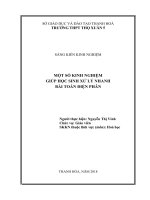 Một số kinh nghiệm giúp học sinh xử lý nhanh bài toán điện phân 