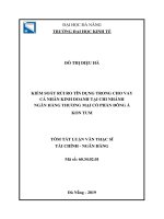 Kiểm soát rủi ro tín dụng trong cho vay cá nhân kinh doanh tại Chi nhánh Ngân hàng thương mại cổ phần Đông Á Kon Tum