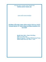 Hướng dẫn học sinh lớp 8 phân tích đa thức thành nhân tử theo định hướng nghiên cứu bài học 