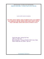 Tổ chức hoạt động trải nghiệm sáng tạo thông qua HĐNGLL để hệ thống hóa kiến thức tiếng việt cho học sinh lớp 6 bằng sơ đồ tư duy 