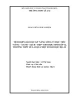 Tích hợp giáo dục kỹ năng sống vì mục tiêu sáng – xanh – sạch – đẹp cho học sinh lớp 12 trường THPT lê lai qua một số bài học địa lí  