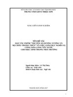 Dạy tác phẩm truyện an dương vương và mị châu – trọng thủyvà việc giáo dục nghĩa vụ công dân lòng yêu nước cho học sinh trong nhà trường 