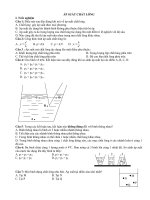 Phiếu bài tập về áp suất chất lỏng lớp 8 rất hay và đầy đủ
