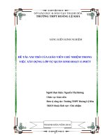 Vai trò của giáo viên chủ nhiệm trong việc xây dựng lớp tự quản sinh hoạt 15 phút 