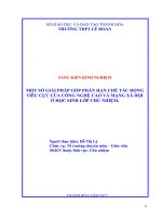 Một số giải pháp góp phần hạn chế tác động tiêu cực của công nghệ cao và mạng xã hội ở học sinh lớp chủ nhiệm 