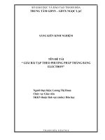 Giải bài tập theo phương pháp thăng bằng electron 
