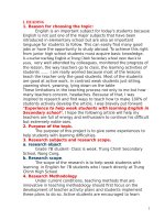 Kinh nghiệm để giúp học sinh yếu kém hứng thú trong việc học tiếng anh đối với học sinh lớp 7 THCS trung chính 