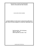 Áp dụng định lý vi ét giải các bài toán liên quan đến việc so sánh nghiệm của phương trình bậc hai 