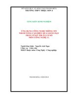 Ứng dụng công nghệ thông tin nhằm nâng cao hiệu quả giảng dạy phần vẽ kỹ thuật cơ sở môn công nghệ 11 