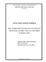 Một số biện pháp giáo dục kỷ luật tích cực nhằm nâng cao hiệu quả công tác chủ nhiệm ở trường THPT 