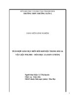 Tích hợp giáo dục biến đổi khí hậu trong bài 14 vật liệu polyme   hóa học 12   (ban cơ bản) 