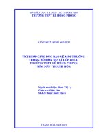 Tịch hợp giáo dục bảo vệ môi trường trong bộ môn địa lý lớp 10 tại trường THPT lê hồng phong   bim sơn 