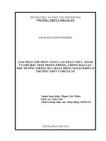 Giải pháp góp phần nâng cao nhận thức, hành vi cho học sinh trong việc phòng, chống bạo lực học đường thông qua hoạt động ngoại khóa ở trường THPT 4 thọ xuân 