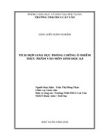 Tích hợp giáo dục phòng chống ô nhiễm thực phẩm vào môn sinh học 8, 9  