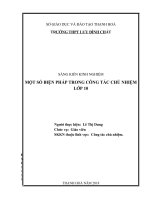 Một số biện pháp trong công tác chủ nhiệm lớp 10 