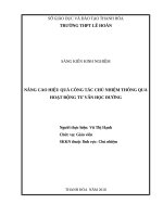 Nâng cao hiệu quả công tác chủ nhiệm thông qua hoạt động tư vấn học đường 