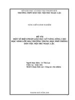 MỘT số BIỆN PHÁP GIÁO dục kỹ NĂNG SỐNG CHO học SINH lớp 10a2 TRƯỜNG TRUNG học PHỔ THÔNG dân tộc nội TRÚ NGỌC lặc 