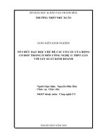 Tổ chức dạy học chủ đề các cơ cấu của động cơ đốt trong ở môn công nghệ 11 THPT gắn với sản xuất, kinh doanh tại địa phương 