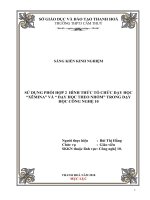 Sử dụng phối hợp 2 hình thức tổ chức dạy học xêmina và  dạy học theo nhóm trong dạy học công nghệ 10 