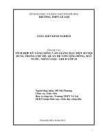 Tích hợp giáo dục kỹ năng sống vào giảng dạy một số nội dung trong chủ đề  quan hệ với cộng đồng, đất nước, nhân loại   giáo dục công dân lớp 10  