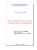 Nâng cao kỹ năng sống cho học sinh lớp chủ nhiệm d5 khóa học 2014   2017 qua các hoạt động phong trào ở trường THPT triệu sơn 