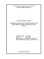 Tích hợp giáo dục bảo vệ môi trường vào hoạt động giáo dục nghề làm vườn lớp 11  