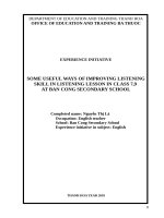 Some useful ways of improving listening skill in listening lesson in class 7,9 at ban cong secondary school 
