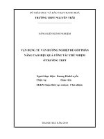 vận dụng tư vấn hướng nghiệp để góp phần nâng cao hiệu quả công tác chủ nhiệm ở trường THPT 