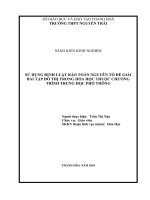 Sử dụng định luật bảo toànnguyên tố để giải bài tập đồ thị trong hóa học thuộc chương trình trung học phổ thông 