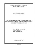 Một số kinh nghiệm hướng dẫn học sinh trường THPT tĩnh gia 3 giải hệ phương trình bằng phương pháp hàm số 