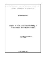 Ảnh hưởng của tiếp cận tín dụng ngân hàng đến thu nhập hộ gia đình việt nam tt tiếng anh 