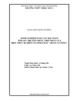 Kinh nghiệm giải các bài toán tìm giá trị lớn nhất, nhỏ nhất của biểu thức 3 biến có tính chất hoán vị vòng 