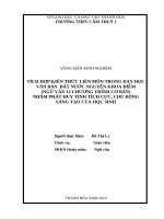 Tích hợp kiến thức liên môn trong dạy học văn bản đất nước  nguyễn khoa điềm (ngữ văn 12   chương trình cơ bản) nhằm phát huy tính tích cực 