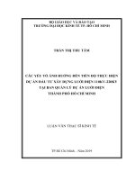 Các yếu tố ảnh hưởng đến tiến độ thực hiện dự án đầu tư xây dựng lưới điện 110kv 220kv tại ban quản lý dự án lưới điện thành phố hồ chí minh 