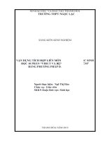 Vận dụng tích hợp liên môn trong dạy học sinh học 10 phần virut và bệnh truyền nhiễm bằng phương pháp dạy học nhóm 